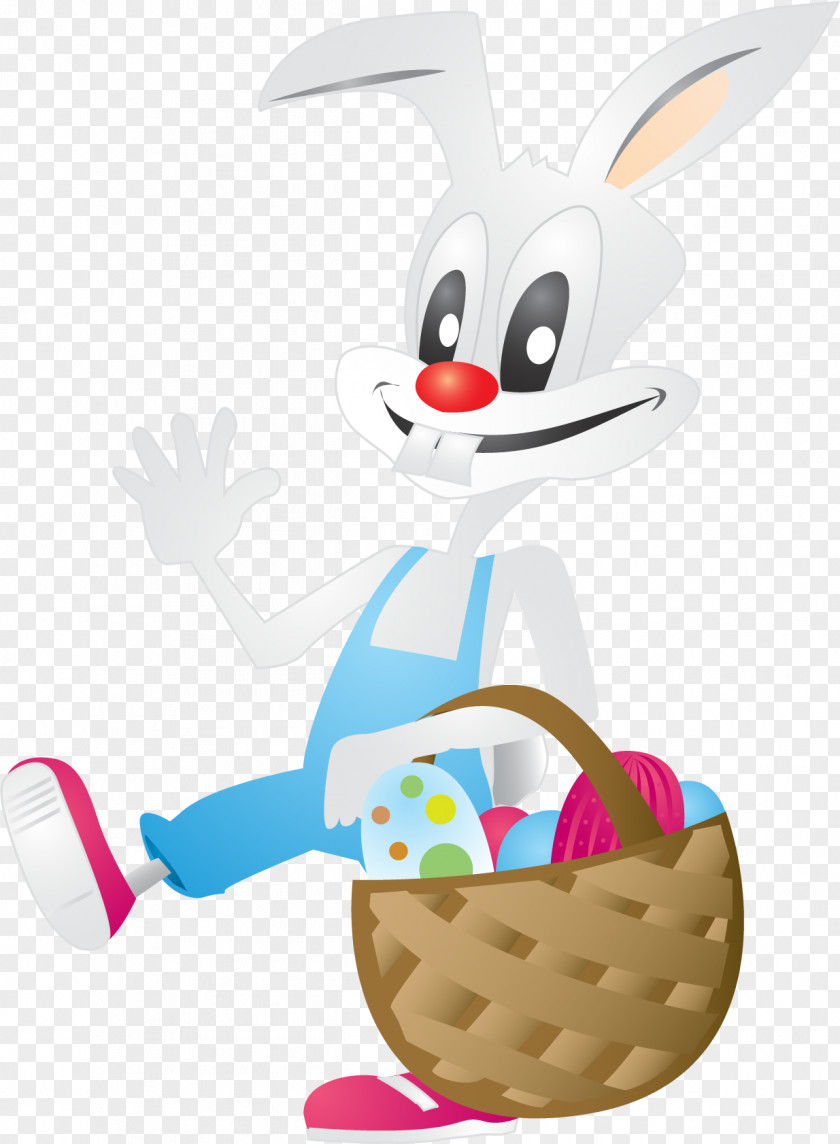 A Cartoon Rabbit With Suspenders Easter Bunny Clip Art PNG