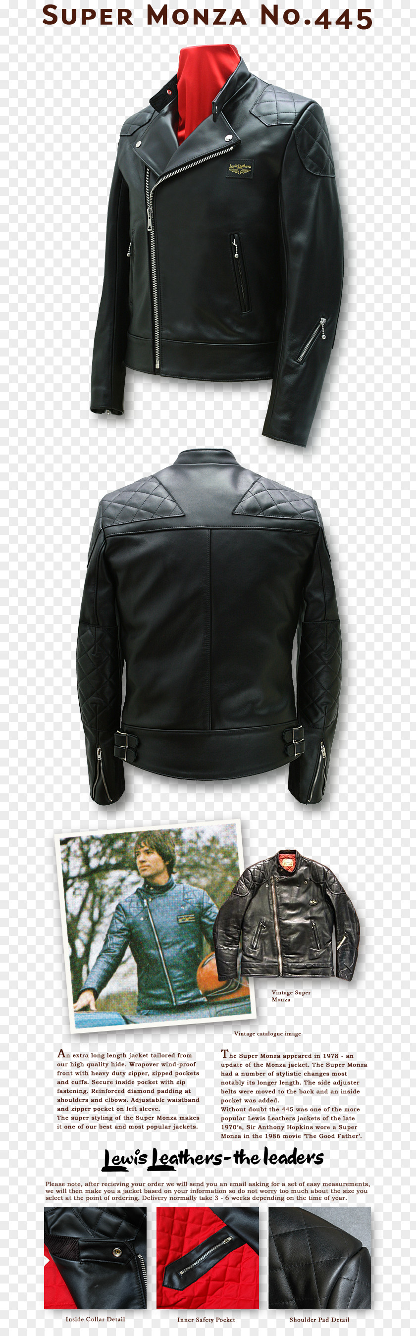 Jacket The Black Leather Lewis Leathers PNG