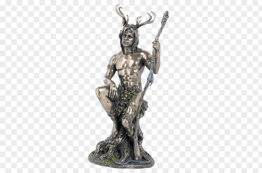 Medieval Hunter Statuary Figurine Cernunnos Statue Horned God PNG