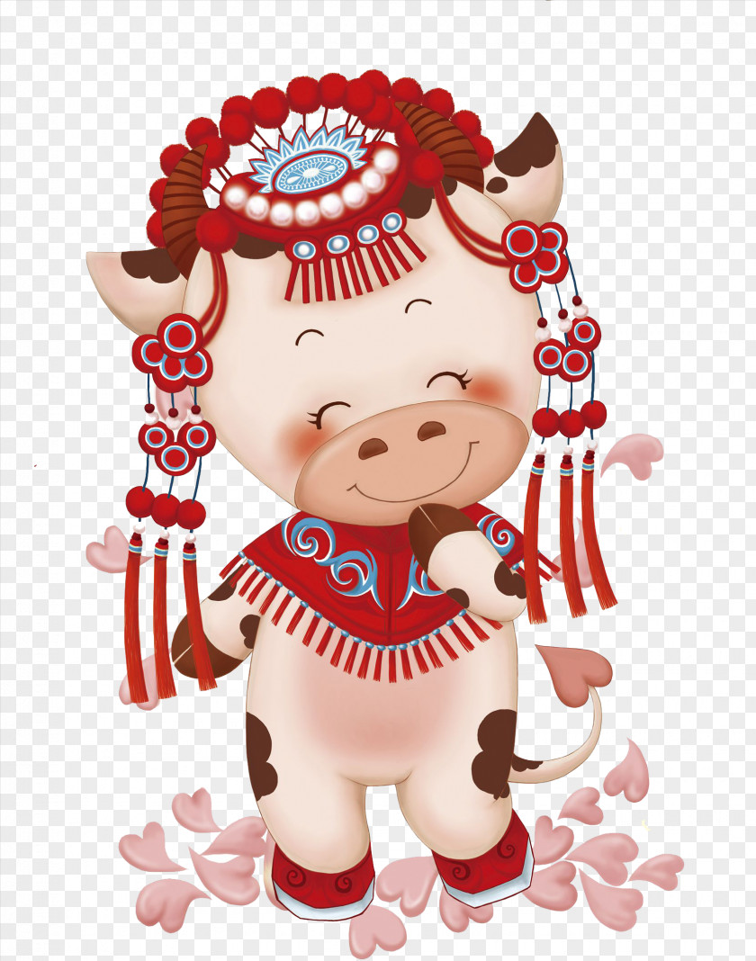 Piggy Bride Cartoon Drawing Painting Illustration PNG