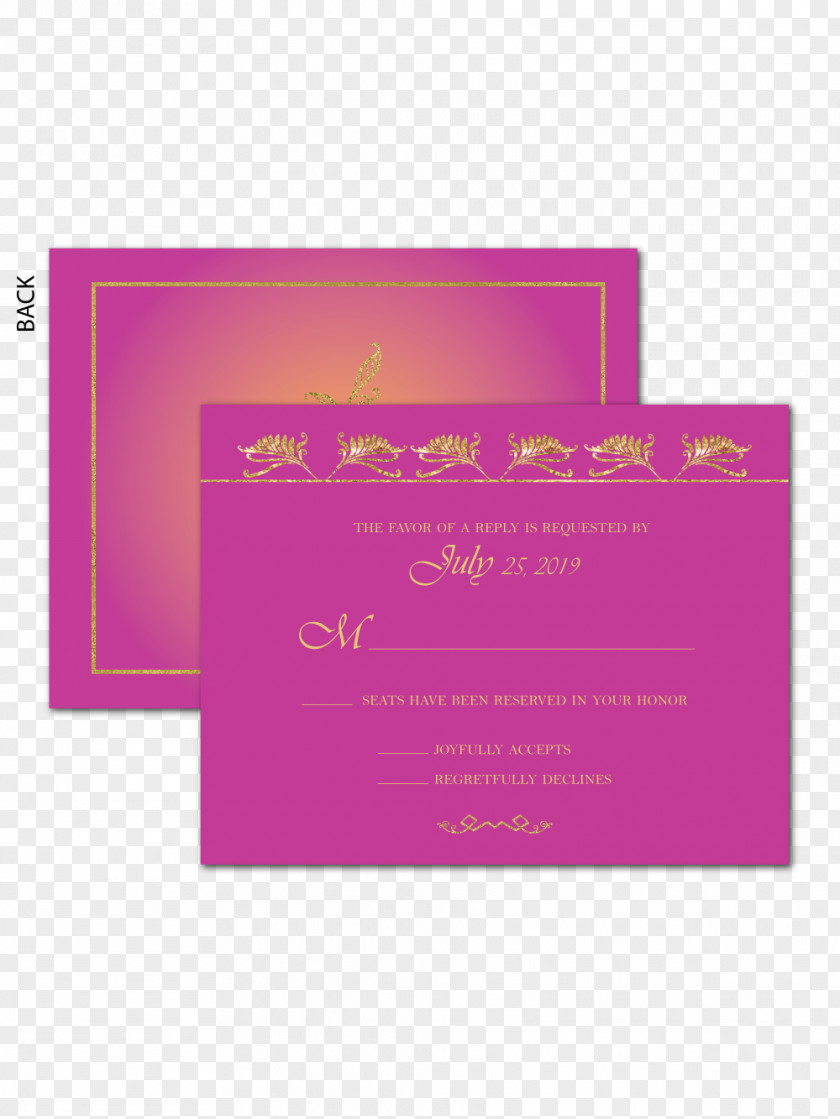 Wedding Invitation Paper RSVP PNG