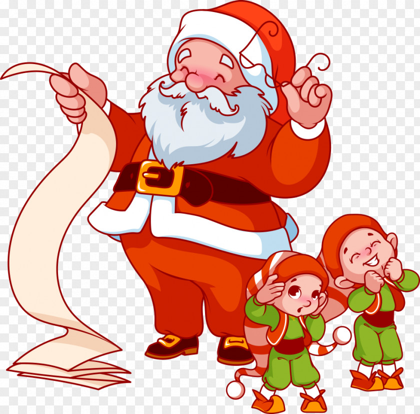 Vector Santa Claus And Children PNG