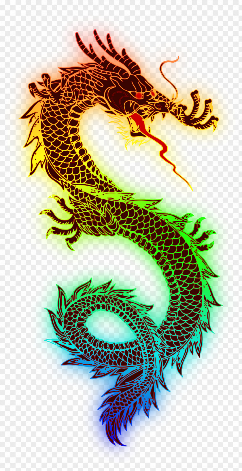 Chinese Dragon Sticker Rainbow Clip Art PNG