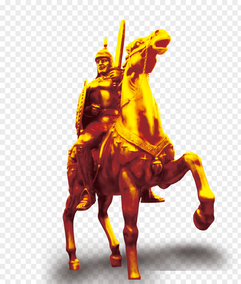 Knight And Horse Statue PNG