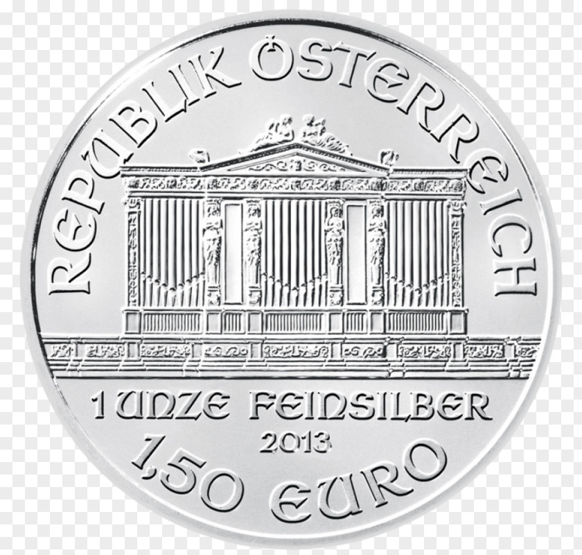 Silver Coin Austrian Vienna Philharmonic Bullion PNG