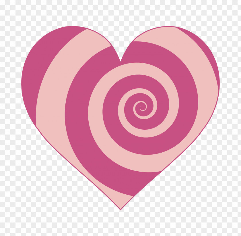 Swirl-shaped Heart Pink. PNG