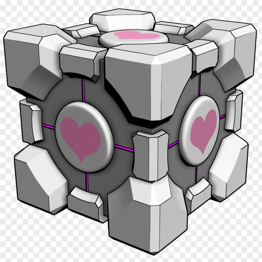 Portal 2 Cube Art Sticker PNG