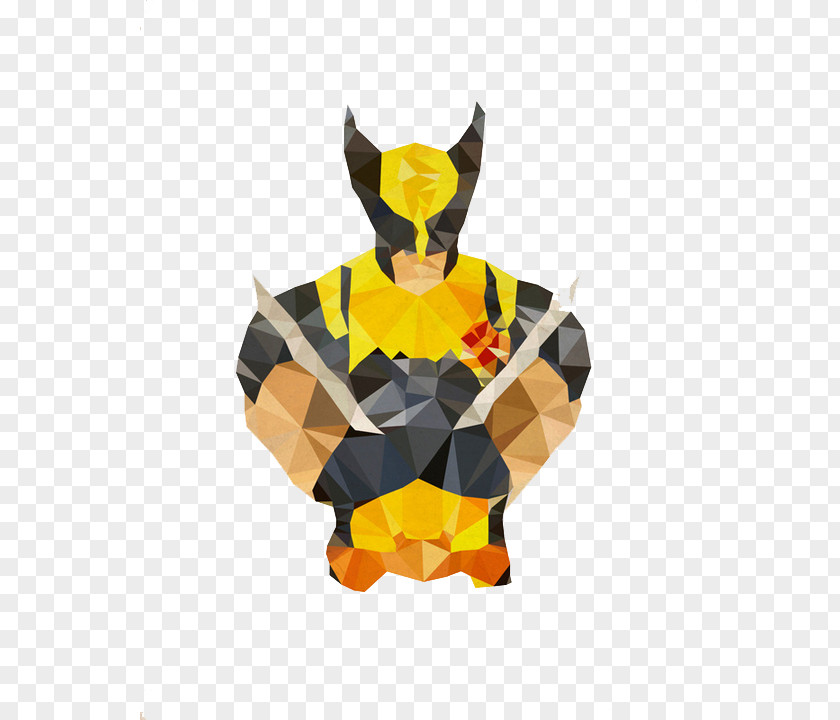 Yellow Diamond Fancy Wolverine Captain America Polygon Superhero Art PNG