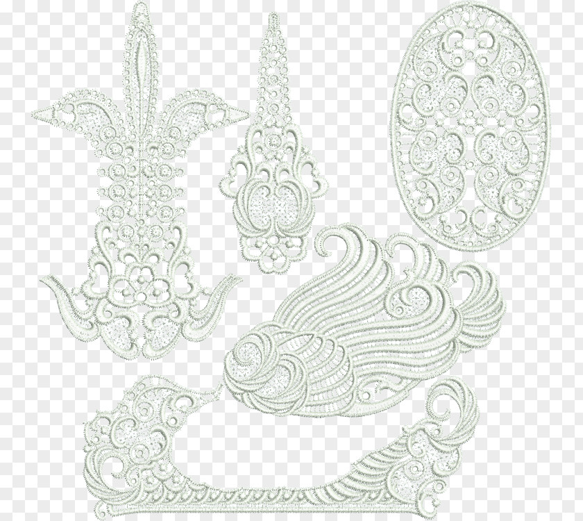 MLace Patterns Pattern Embroidery Lace Design Black & White PNG