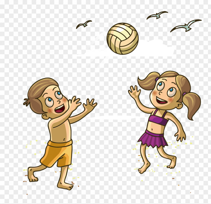 Playing Volleyball Vector Graphics Clip Art Illustration PNG