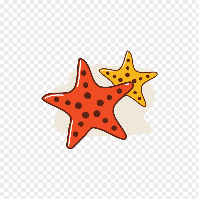 Red And Yellow Starfish Designer Icon PNG
