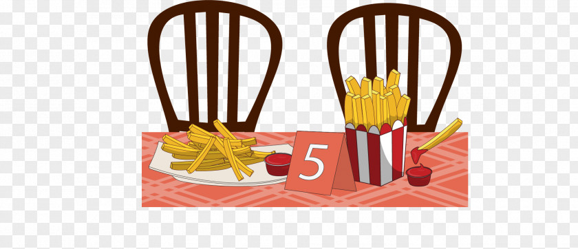 Vector Table French Fries Fast Food Euclidean Illustration PNG