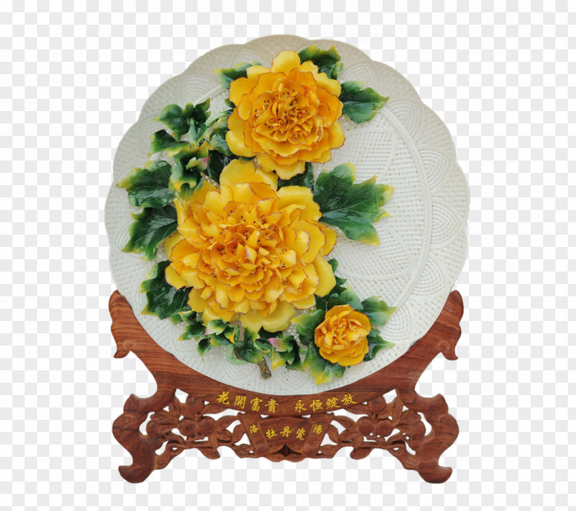 Decorative Plate Moutan Peony Designer PNG