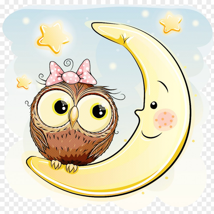 Owl Cartoon Yellow Bird Of Prey PNG