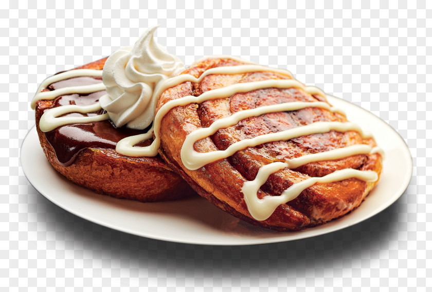 Pancake Rolled With Crisp Fritter Cinnamon Roll Waffle French Toast Sticky Bun PNG