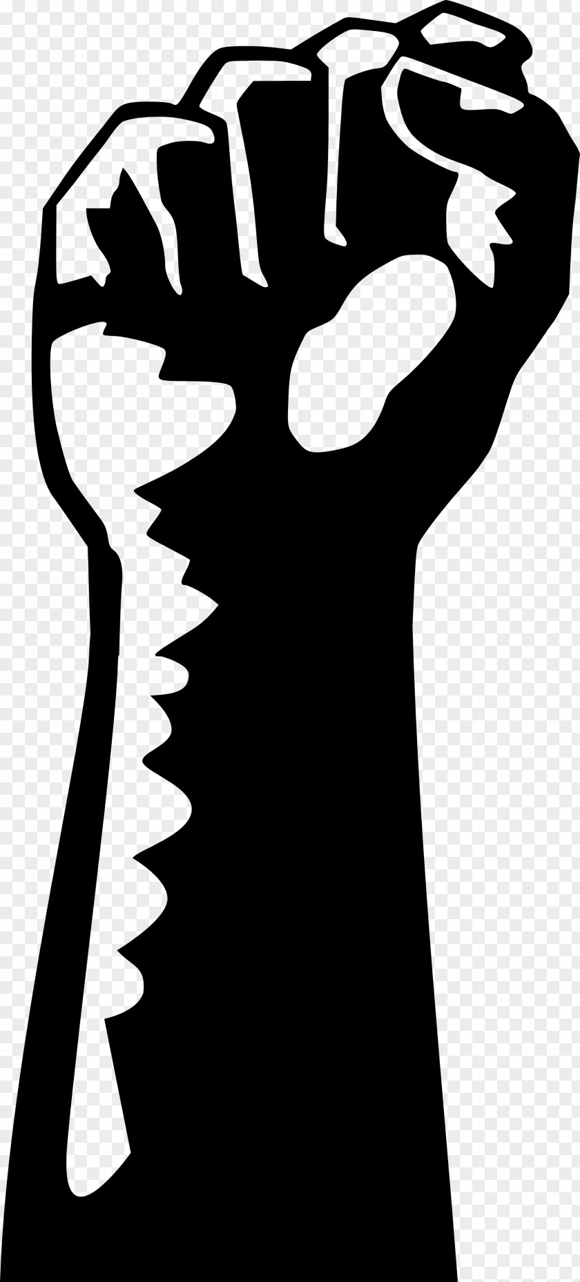 Powerful Woman Raised Fist Clip Art PNG