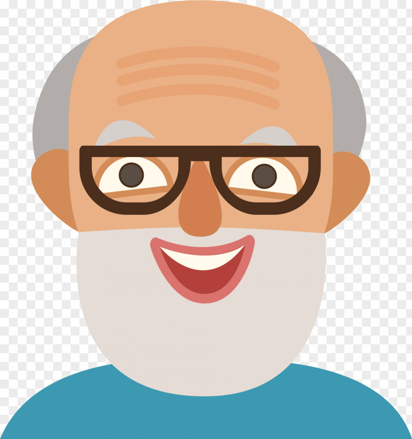 Blue Cartoon Old Man Family Photography Clip Art PNG