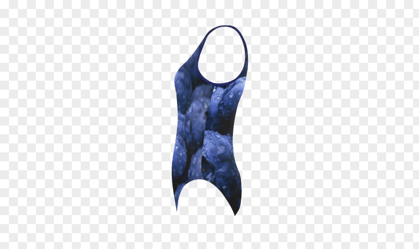 Blueberries Watercolor Cobalt Blue Swimsuit Neck PNG