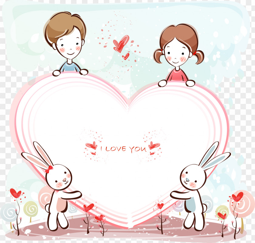 Valentines Day Love Letter Cartoon Illustration Image PNG