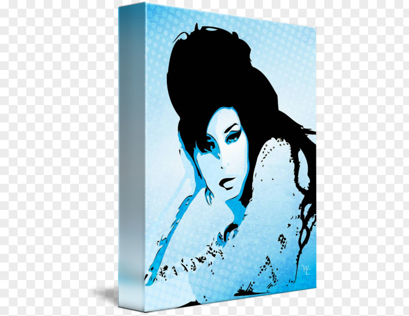 Amy Winehouse Art Poster Black Hair PNG