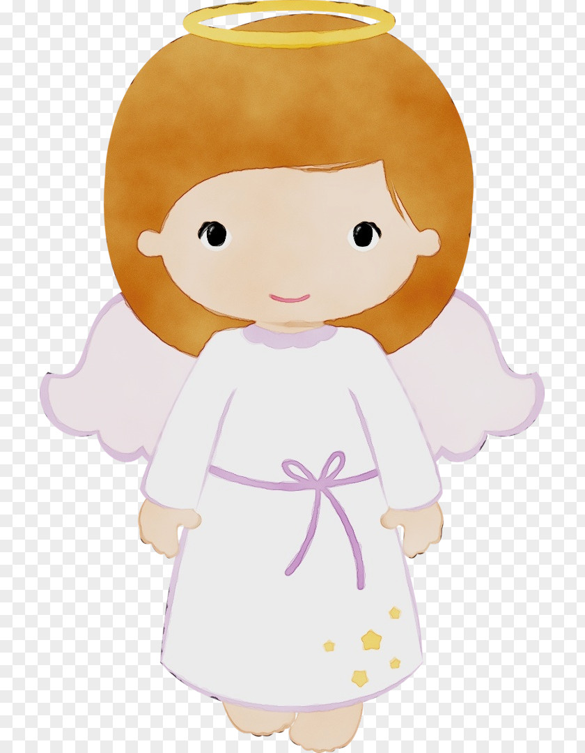 Child Brown Hair Cartoon Angel Toy Doll Clip Art PNG
