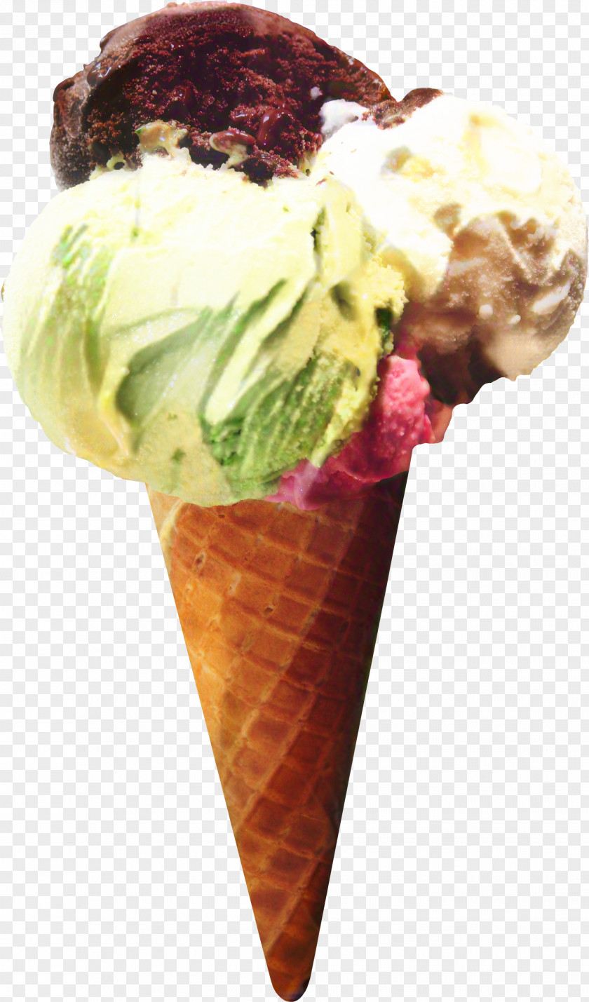 Cone Vanilla Ice Cream Background PNG