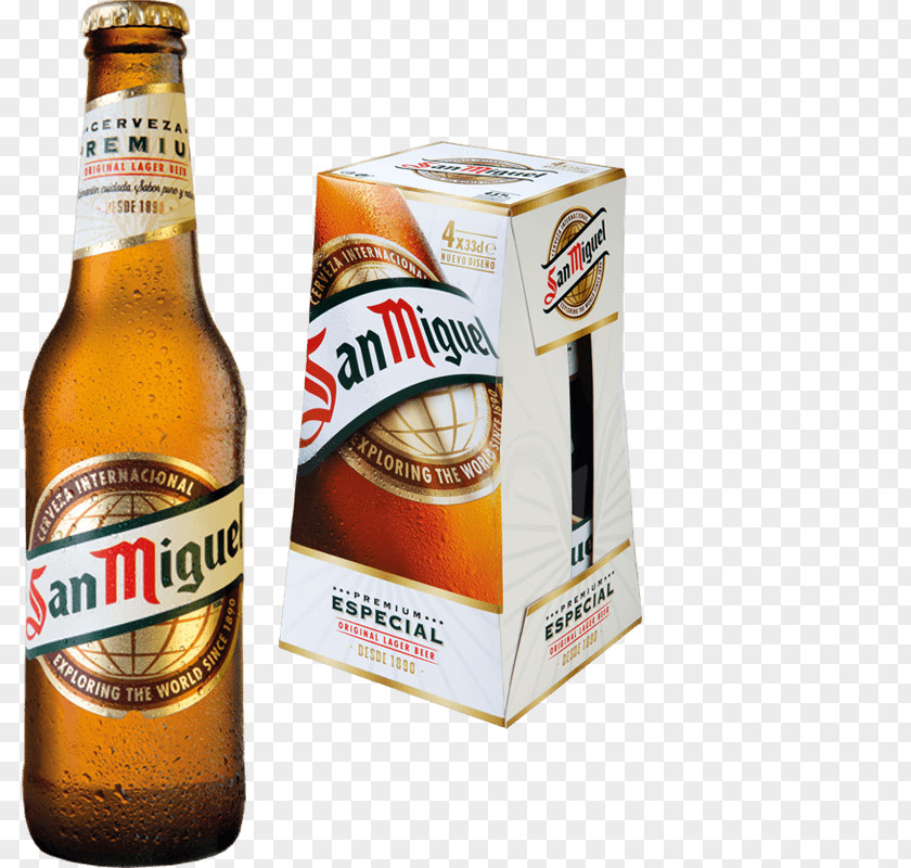 San Miguel Beer Lager Bottle Mahou PNG