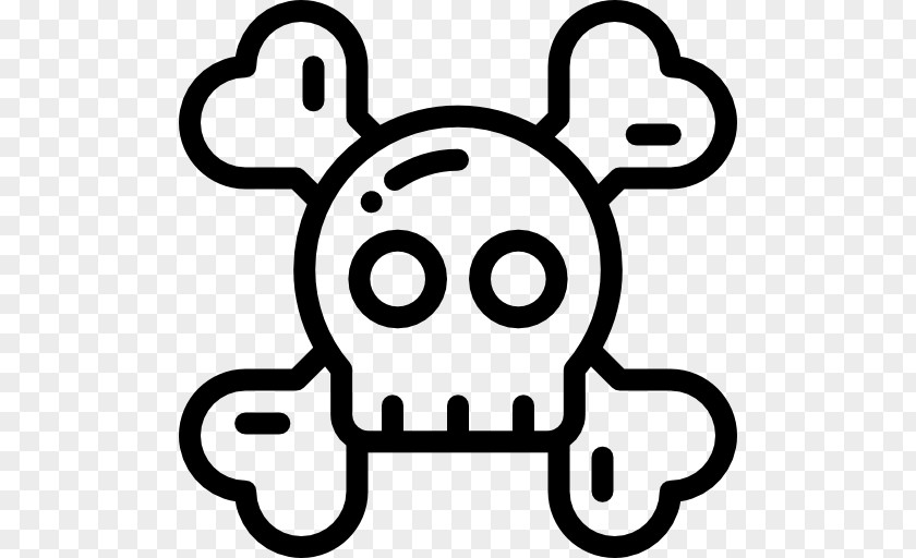Skull And Bone Snout Line White Clip Art PNG
