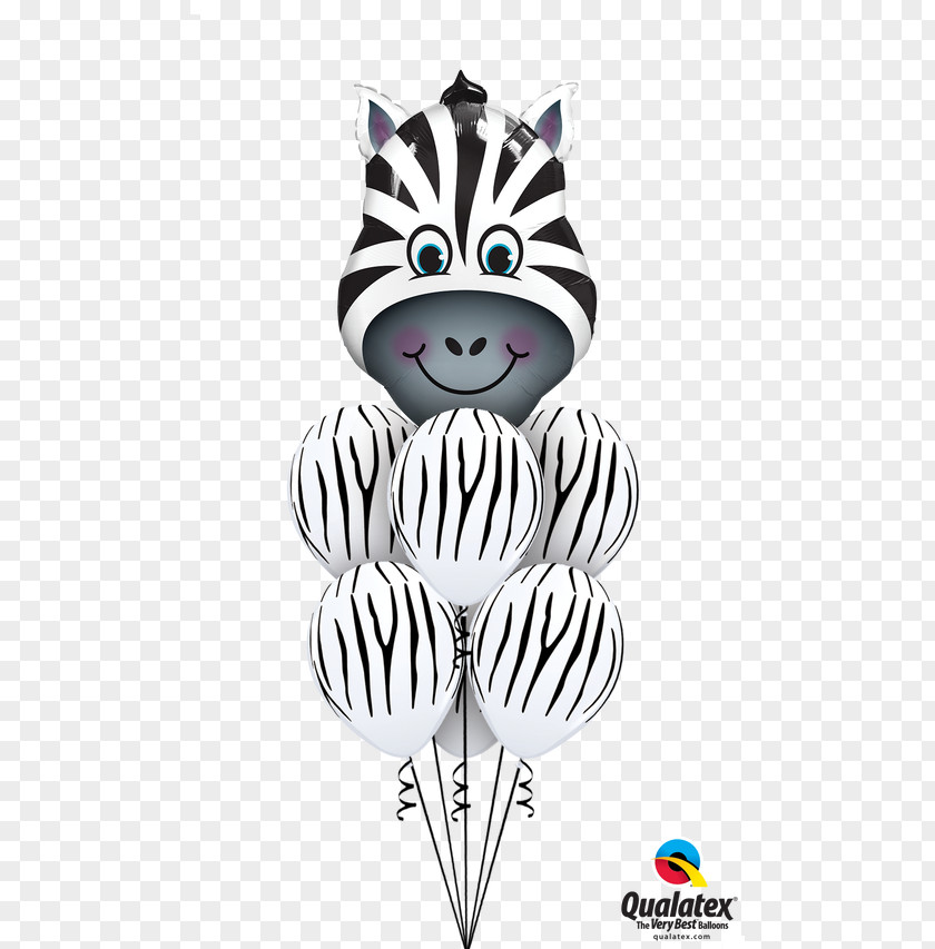 Balloon Foil Birthday Party Zebra PNG