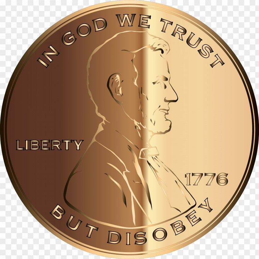 Disobey Cliparts Penny Coin Lincoln Cent PNG
