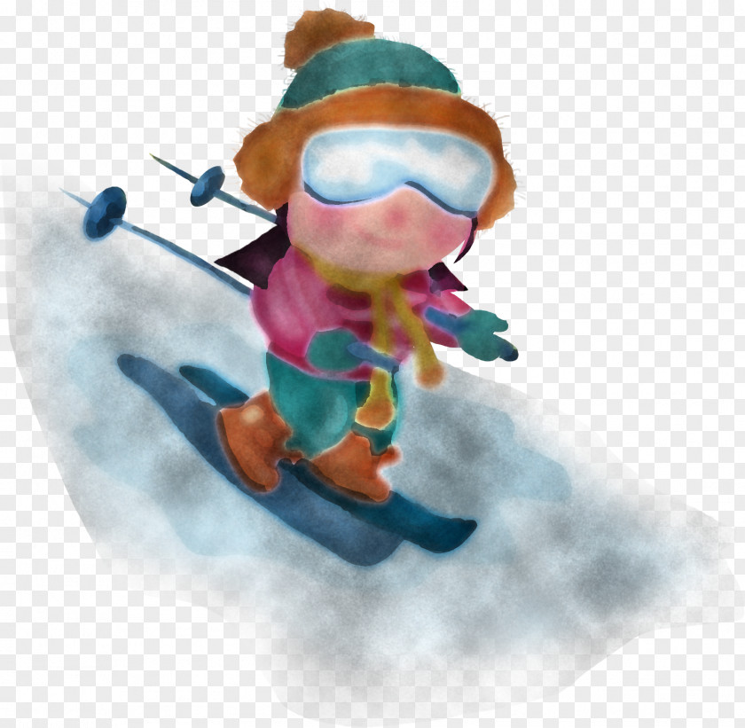 Skier Skiing Cartoon Snow Ski PNG