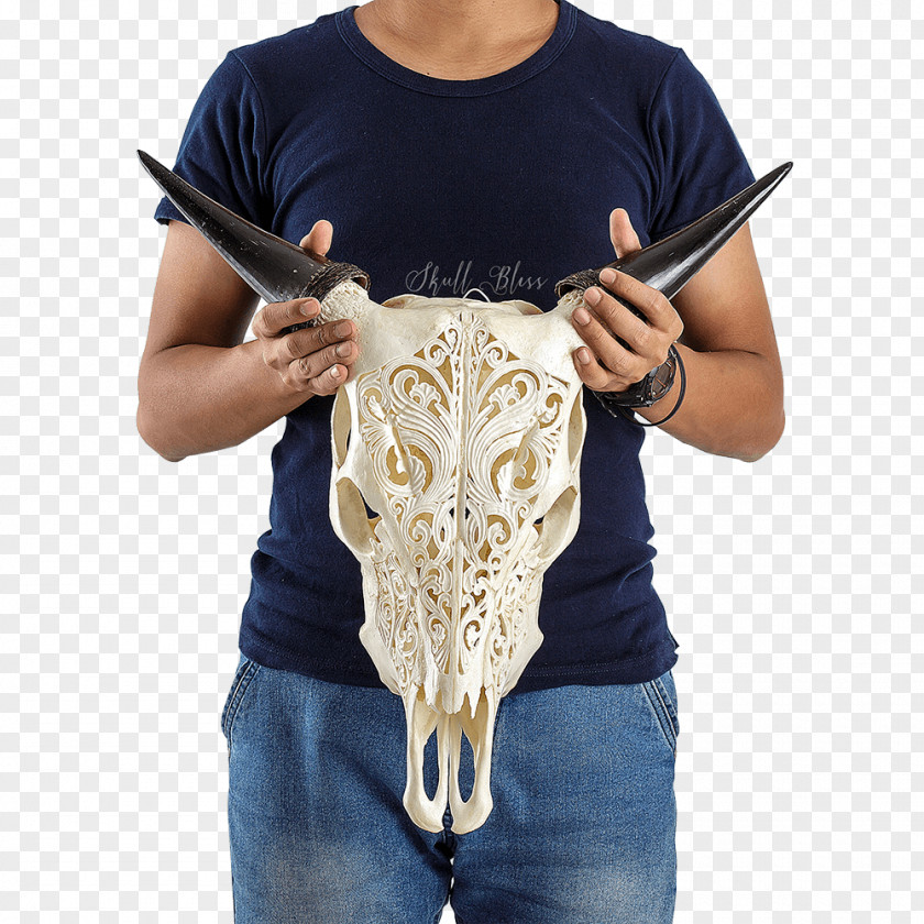 T-shirt Shoulder Skull Cattle Horn PNG