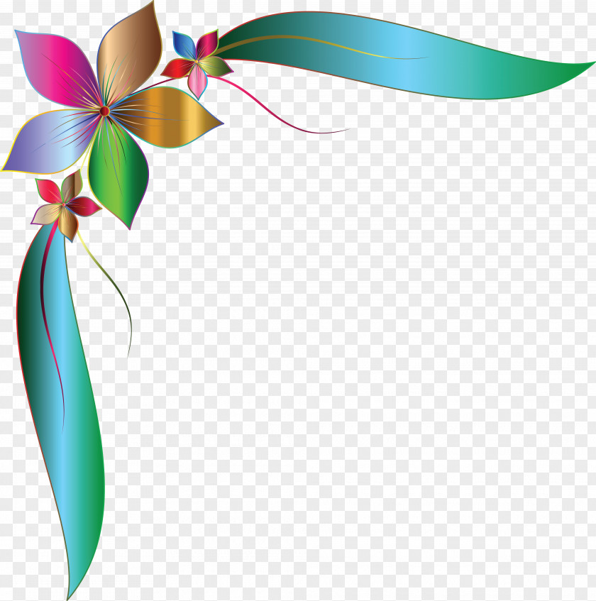 Corner Flower Ornament Clip Art PNG