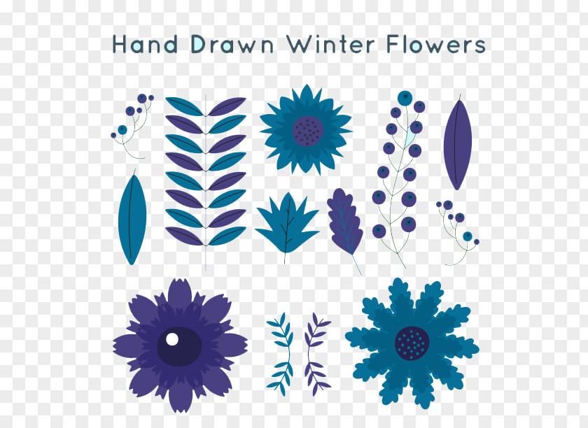 Hand-painted Flower Winter Leaves Drawing Royalty-free Illustration PNG