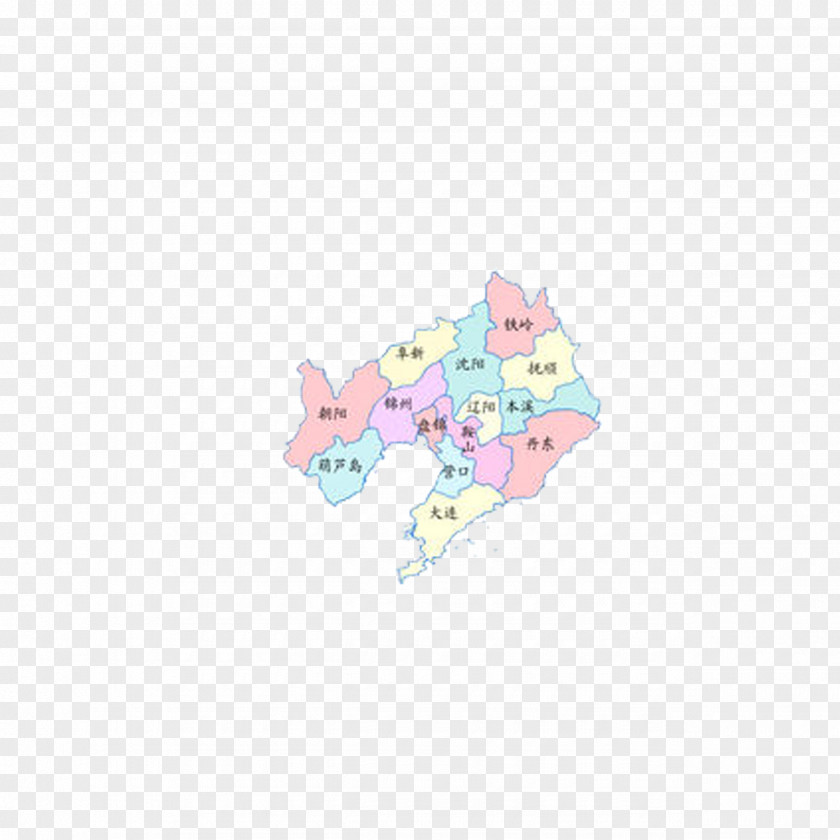 Liaoning City Map Background Shading Pink Font PNG