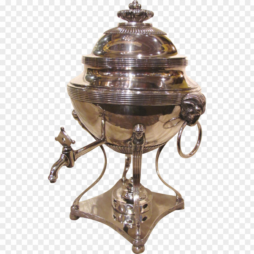 Antique Teapot Holloware Urn Silverplate PNG