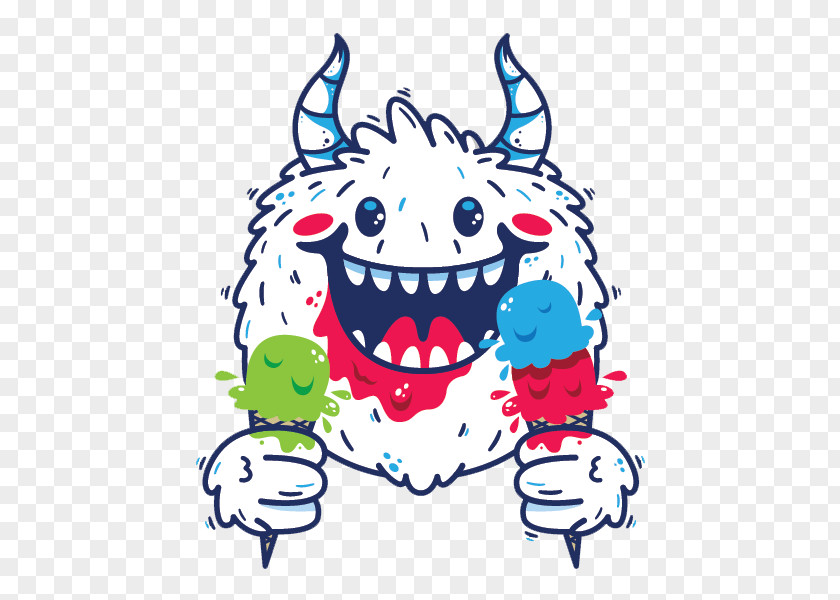Eat Ice Cream Monster Drawing Illustration PNG
