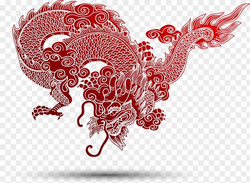 Paper-cut Dragon Chinese Royalty-free Illustration PNG