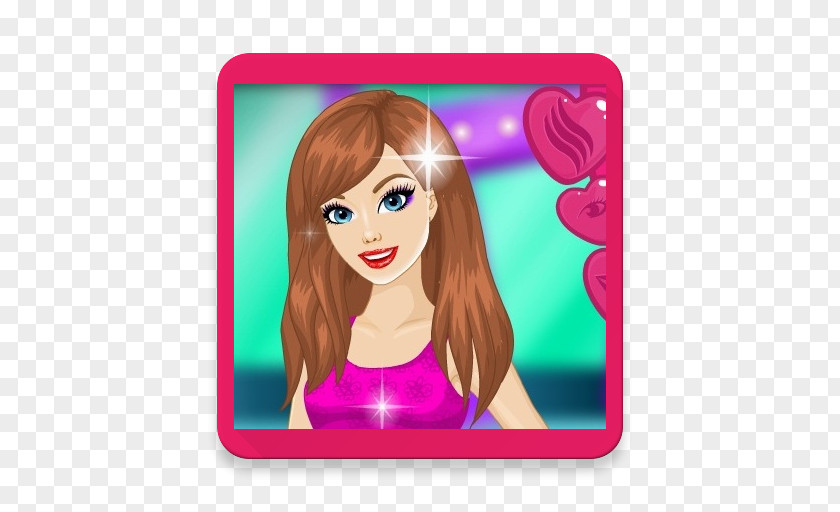 Barbie Online Game Brown Hair Coloring PNG