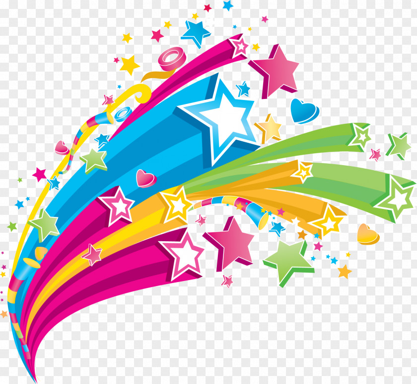 Carnival Color Star Clip Art PNG