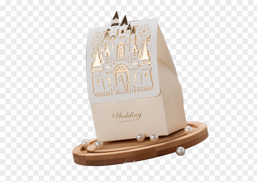 Castle On The Disc Paper Casket Box Jewellery Party Favor PNG