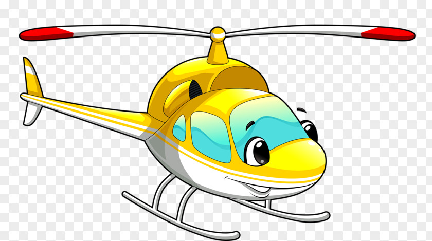 Hand-painted Helicopter Airplane Cartoon Illustration PNG
