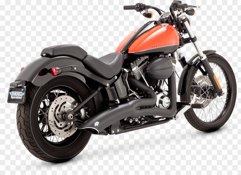 Harley-davidson Exhaust System Softail Harley-Davidson FLSTF Fat Boy Vance & Hines PNG