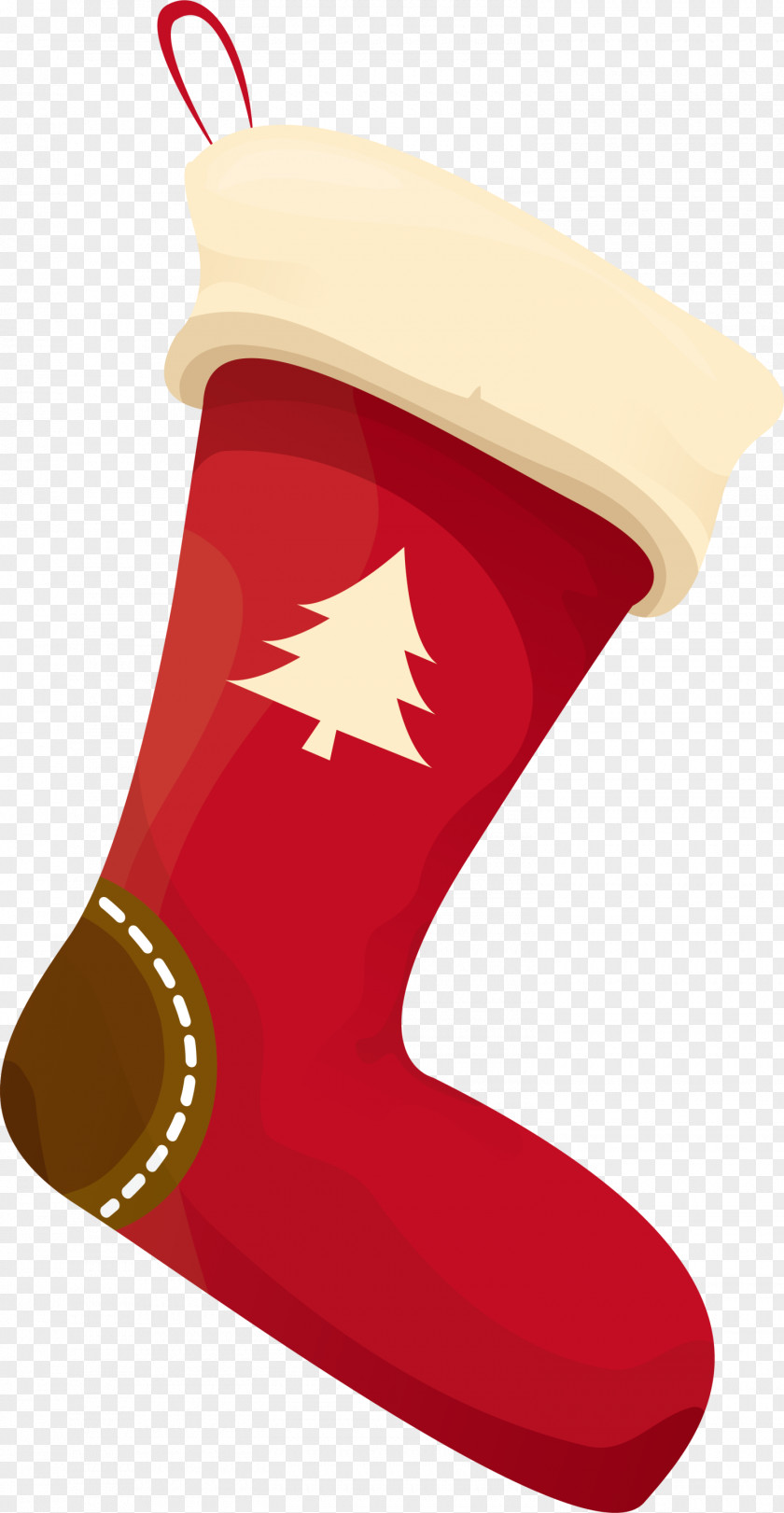 Red Christmas Tree Socks Stocking Ornament PNG