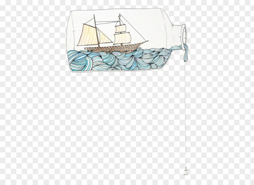 Landscape Bottle Impossible Ship Drawing PNG