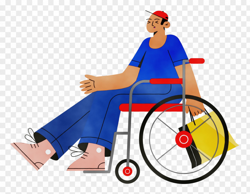 Cartoon Wheelchair Sitting Joint Behavior PNG