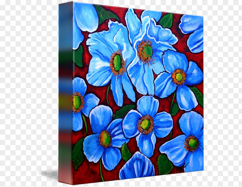 Painting Floral Design Himalayan Blue Poppy Art Imagekind PNG