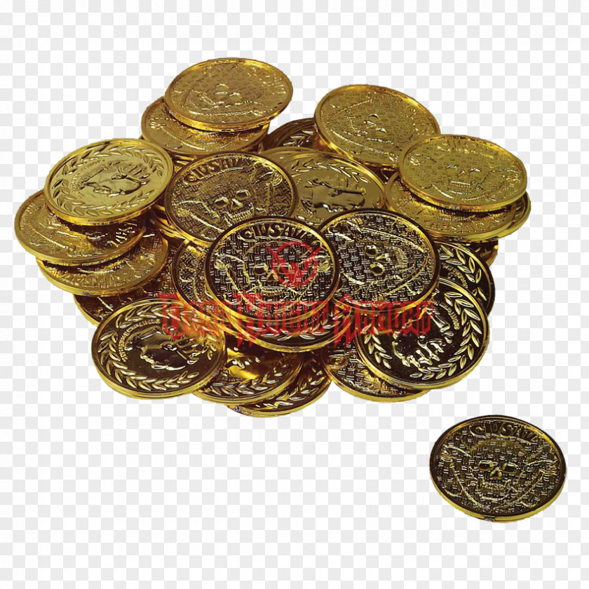 Pirate Treasure Jewelry Gold Coins PNG