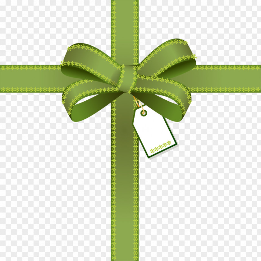Green Gift Ribbon Decoration Clip Art PNG