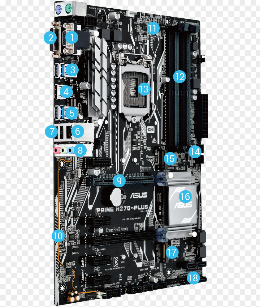 Intel ASUS 90MB0S90-M0EAY0 Motherboard LGA 1151 华硕 PNG